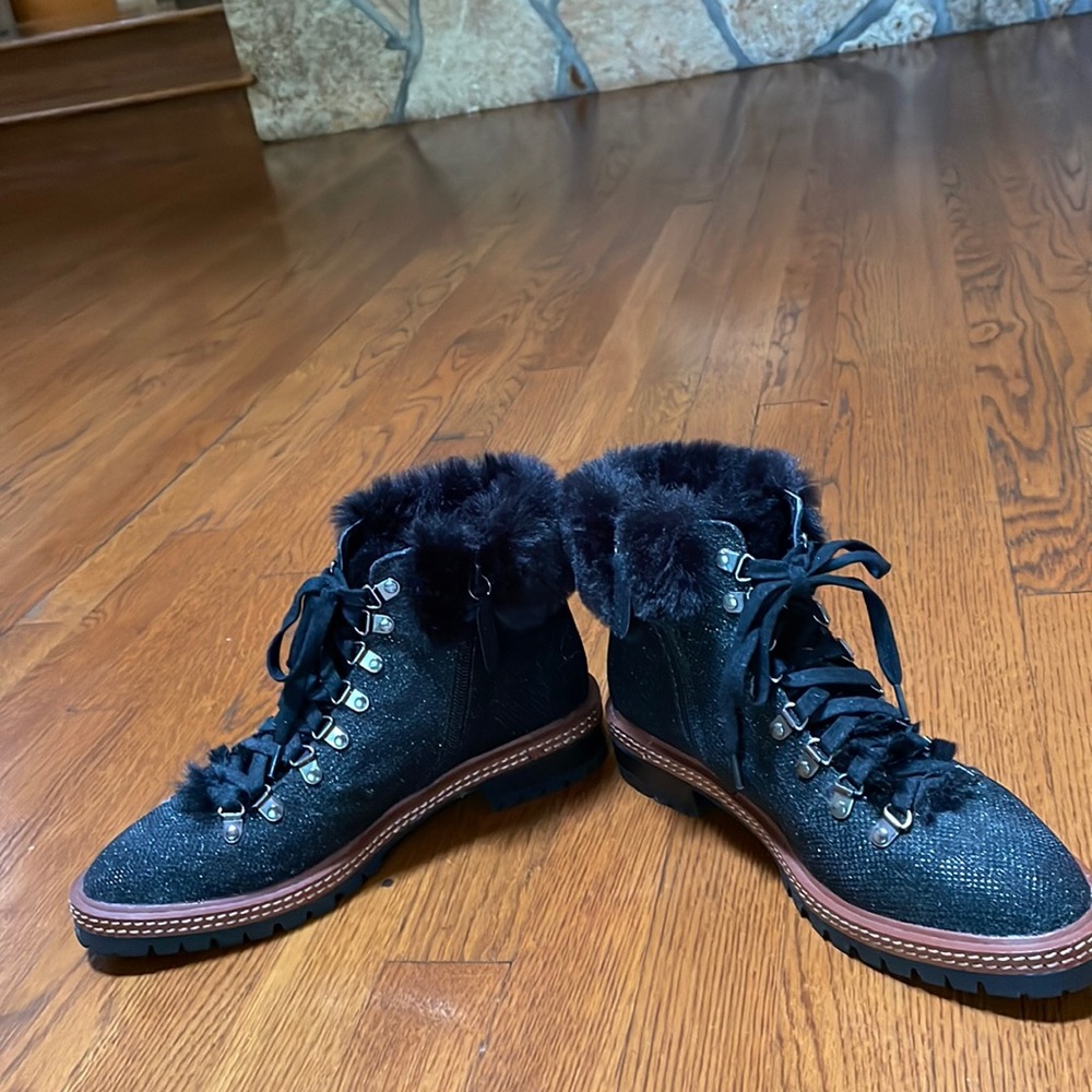 Barely worn Kate Spade faux fur boots